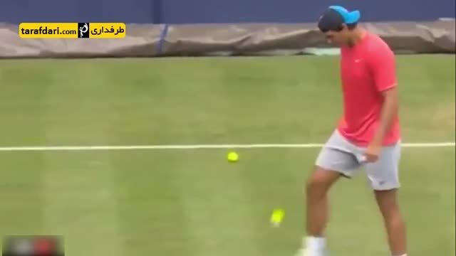 ویدیو؛ روپایی رافائل نادال با توپ تنیس