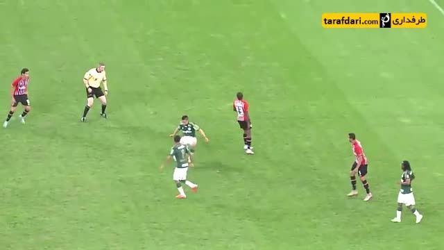 پاس زیبای بازیکن پالمیراس در بازی با سائوپائولو