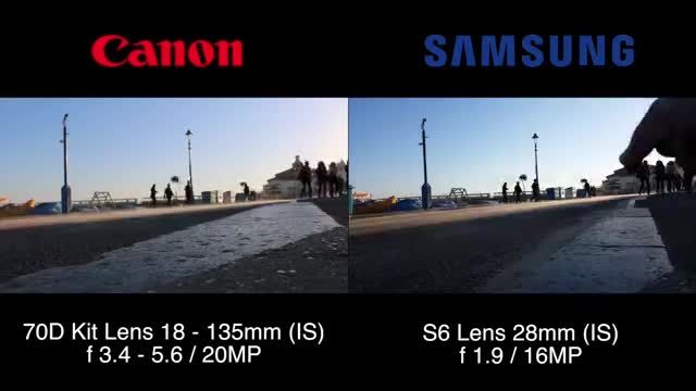 بررسی و تست دوربین ، مقایسه S6 VS. DSLR CANON 70D