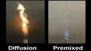 مقایسه شعله diffusion و premixed