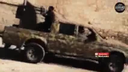 عبور سانتی متری موشک از کنار ماشین تروریست (سوریه )