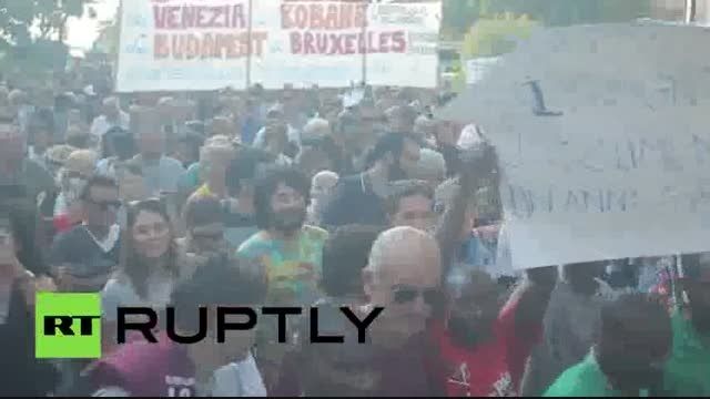 اروپاییها برای حمایت از مهاجران تظاهرات کردند