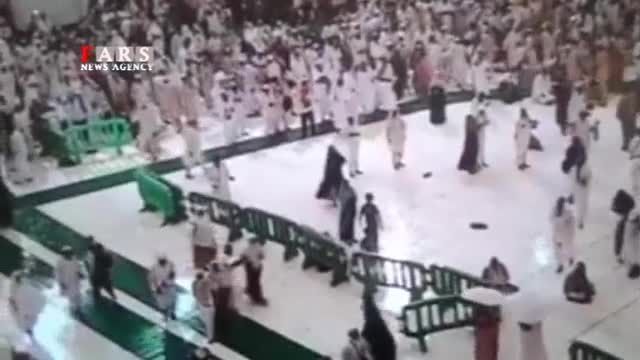 تازه ترین ویدئو از لحظه سقوط جرثقیل بر روی زائران