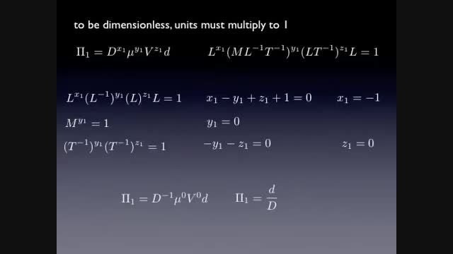 مکانیک سیالات 28 - روش معادلات خطی در آنالیز ابعادی