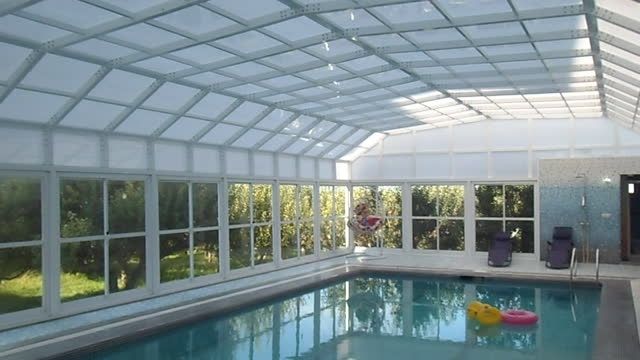 پوشش سقف استخر شناء خصوصی باغ آپارتمان - مشگین شهر