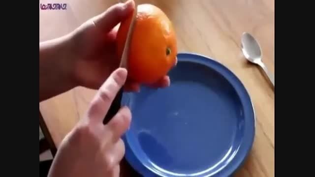 ابتکار در پوست کندن پرتقال برای مهمان!!