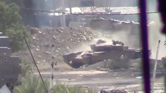 شلیک تانک تی 72 ارتش سوریه