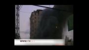 لحظه اصابت موشک به برج مسکونی12طبقه در نوار غزه!
