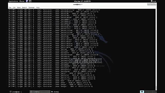 نحوه استفاده از هیدرا در برابر سرور FTP در kali linux