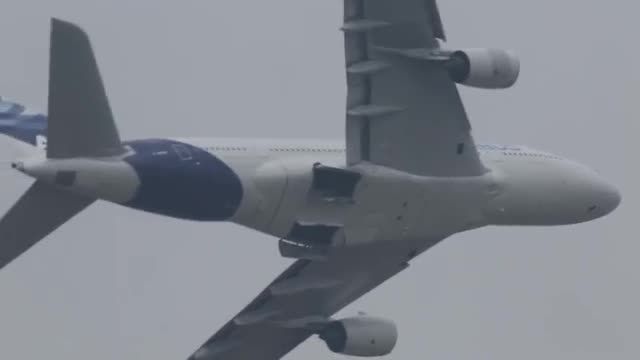 AMAZING Airbus A380 near VERTICAL Take-off