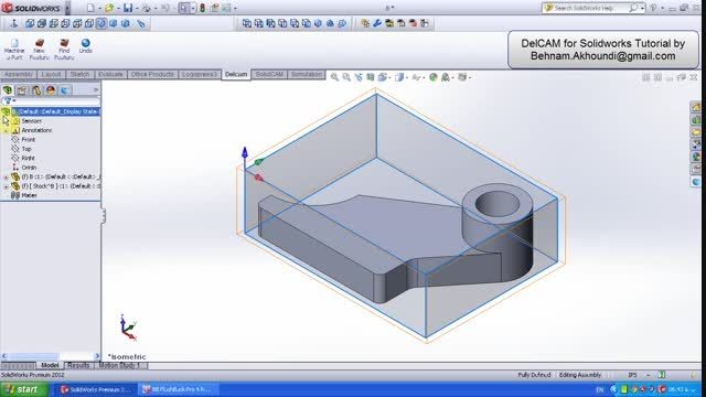 DelCAM For SolidWorks tutorial by Behnam.akhoundi