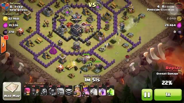 Clash of Clans-3 star Attack GOWIPE To Th9