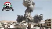 بمب بارون کردن مواضع تروریست ها توسط بمب افکن سوری...