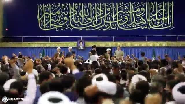 ورود امام خامنه ای به حسینیه امام خمینی(ره) در عید مبعث