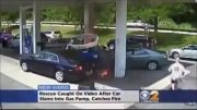 تصادف در پمپ بنزین !