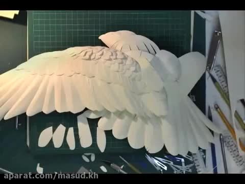 ساخت پرنده با کاغذ ( خیلی زیبا)