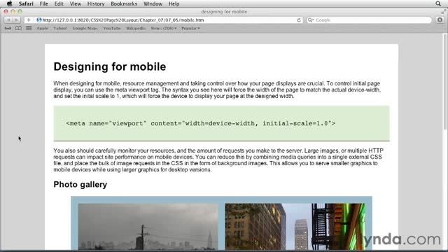فیلم آموزش Mobile Design Considerat - CSS: Page Layouts
