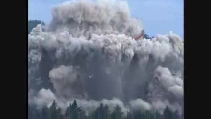 انفجار برج خنک کننده فرسوده از تمامی زوایا