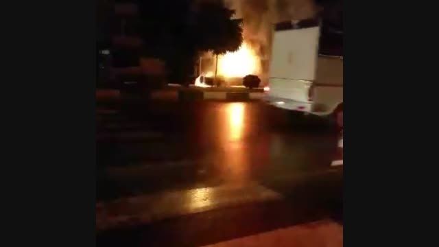 انفجار و سوختن یک پیکان در آتش | چهارراه فرامرز مشهد