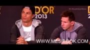 تعارف جالب مسی و رونالدو در نشست خبری قبل از مراسم توپ طلا