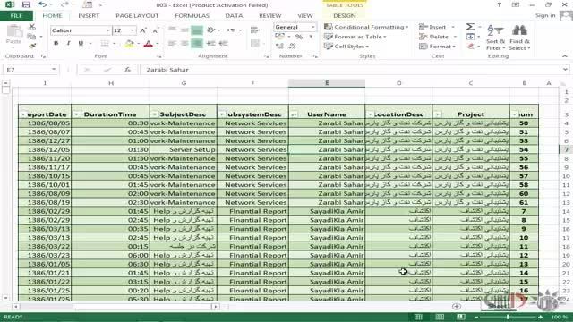 آموزش Excel 2013 داتیس - مرتب سازی و فیلتربندی جدول