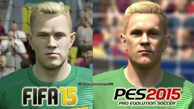 مقایسه چهره بازیکنان بارسلونا در PES2015و FIFA15