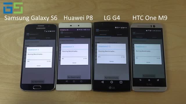 مقایسه بنچمارک Galaxy S6،LG G4،one M9 و P8
