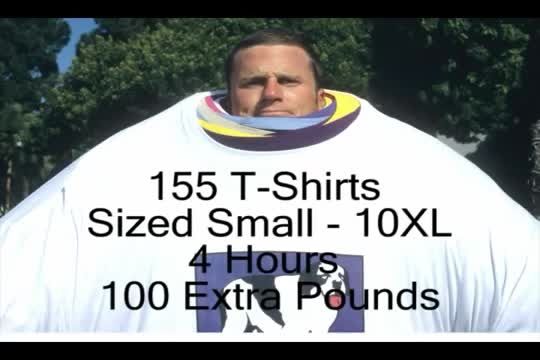 رکورد پوشیدن تی شرت