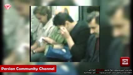 آرایش کردن پسری در مترو تهران -