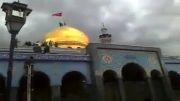 نصب پرچم ابولفضل العباس بر روی گنبد حرم حضرت زینب