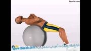 حرکات بدن سازی شکم - Cross Arm Ball Crunch