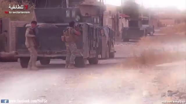 درگیری خیابانی سربازان و نیروهای مردمی علیه داعش