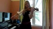 Lara plays Pirates of the Caribbean theme on violin