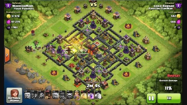 Clash Of Clans- 3 star Attack town hall 10 GOHOG