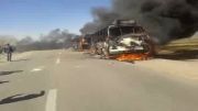 آتش زدن 3 اتوبوس توسط کشاورزان و معترضان در اصفهان