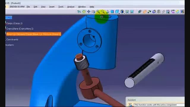 حرکت دورانی به خطی در محیط DMU Kinematics در CATIA