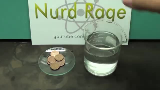 Clean pennies with vinegar and sult