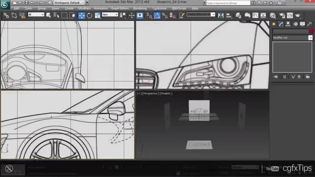 3ds max Tutorial: Car Modelling - Audi R8 (3D Blueprint