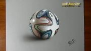 نقاشی سه بعدی از توپ جام جهانی