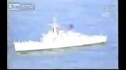 غرق ناو جنگی توسط شلیک موشک از یک زیر دریایی