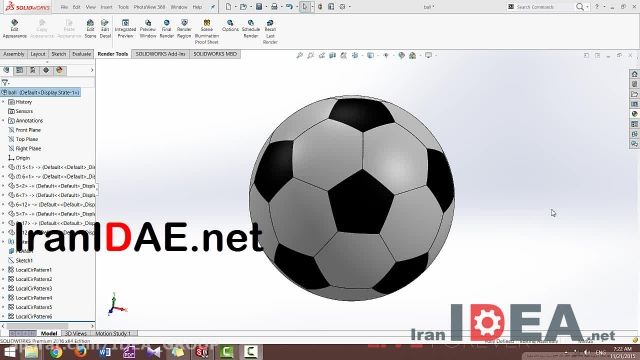 آموزش SolidWorks- محیط Assembly-طراحی توپ فوتبال-قسمت 1