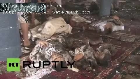 جنایت داعش در یمن - انفجار بمب در مسجد و قتل و عام