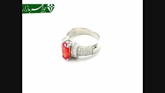 انگشتر یاقوت خوش رنگ طرح حلقه ای زنانه - کد 5774
