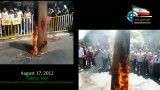 Iran Tabriz Obelisk Burning August 2012 01