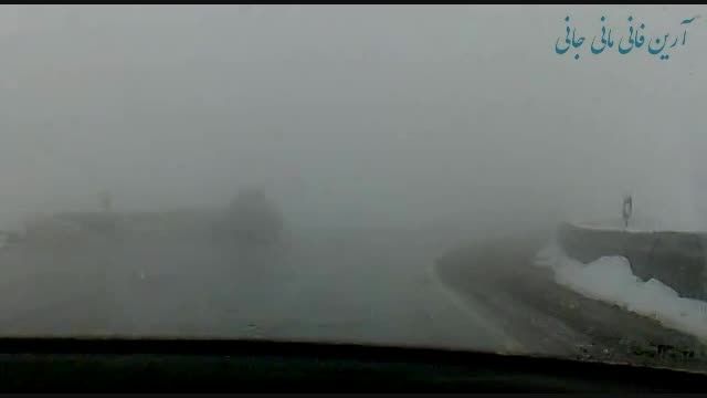 من و جاده فوق العاده مه آلود برفی21بهمن93 شمال به تهران