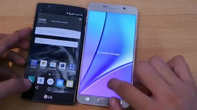 Samsung Galaxy Note 5 vs LG G4 - Apps Speed Test
