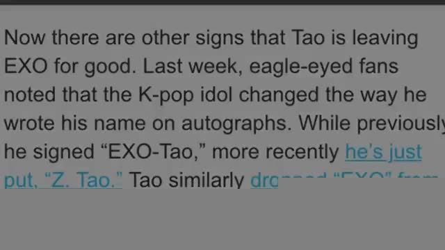 Tao Leaving EXO Rumors [Updated]