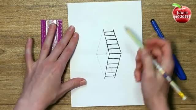 DIY 3D Ladder - How To Draw Ladder Optical Illusion