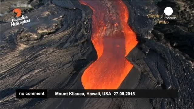 گسترش گدازه های آتشفشانی در هاوایی