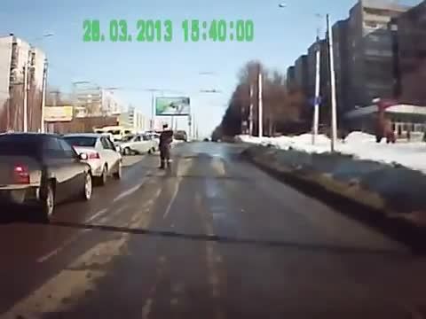 راننده تانک مست در روسیه